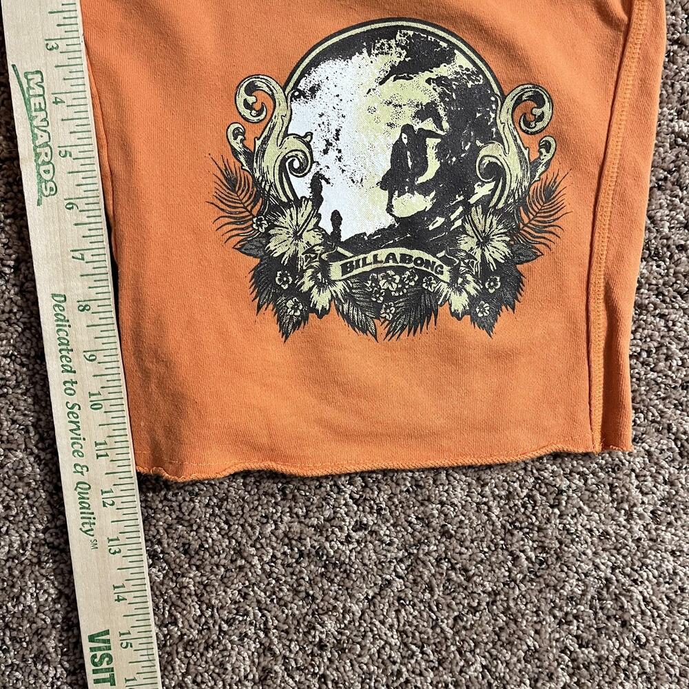 Billabong Shorts Mens‎ Small Orange Fleece Surf Graphic Drawstring Lounge Y2K - Picture 8 of 9